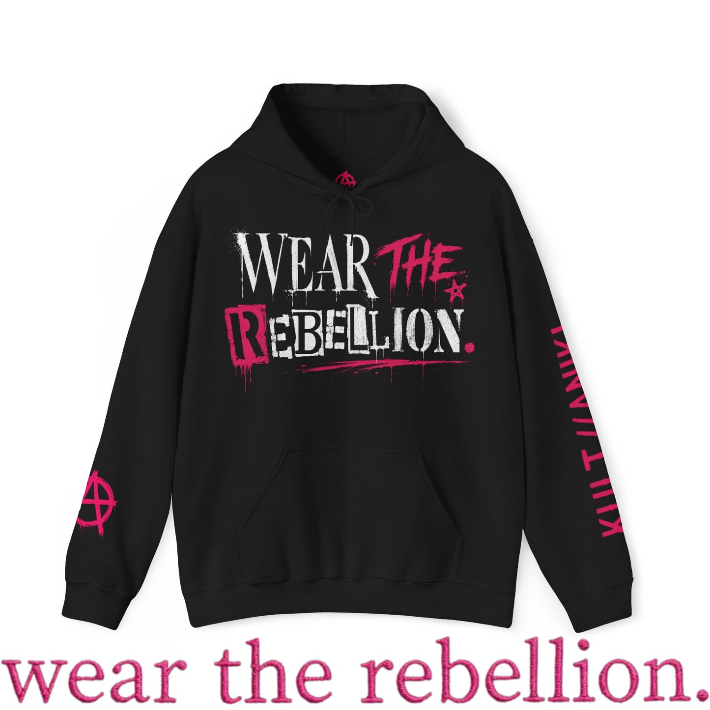 KULT//ANIKI "Wear The Rebellion" HOT PINK Heavy Blend Hoodie