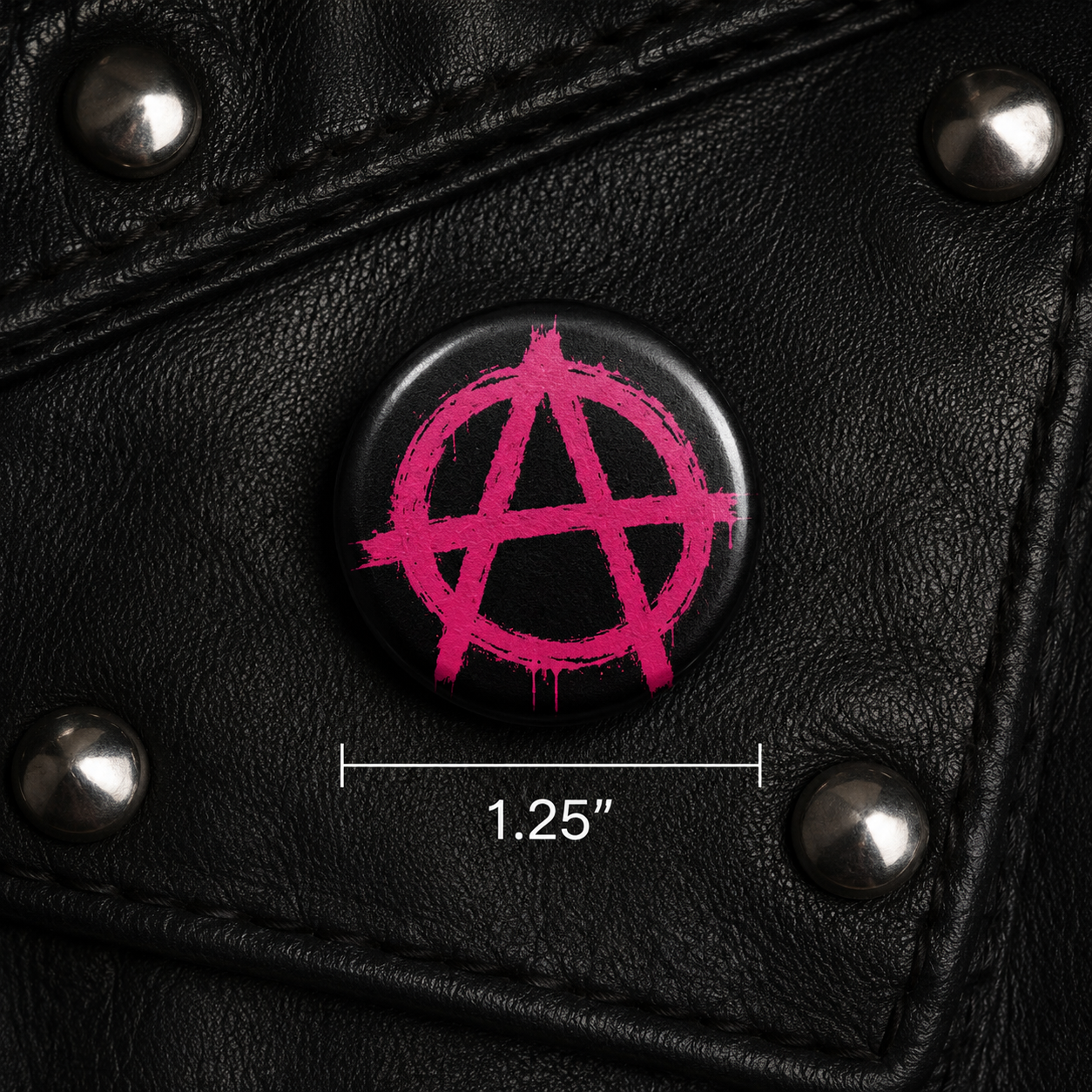 1.25" Aniki Pin Hot Pink