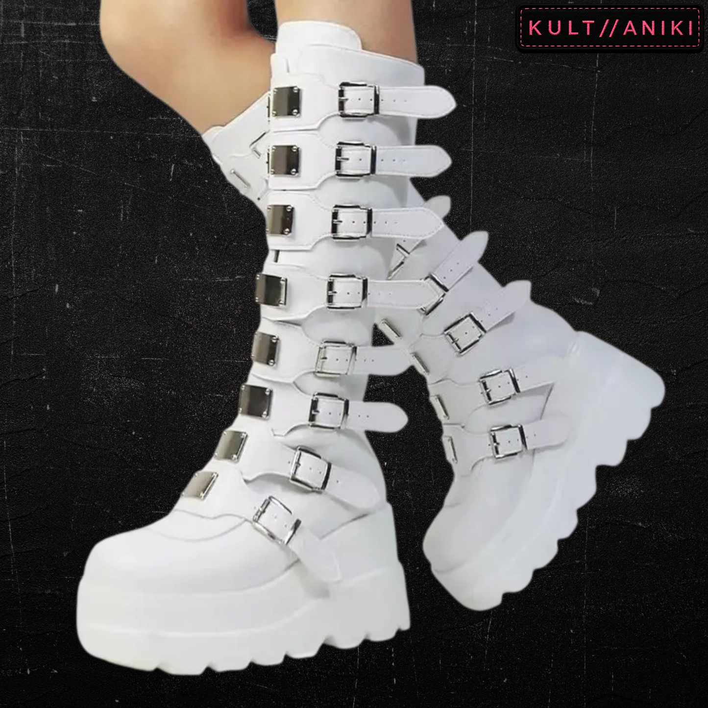 MIDNIGHT//RIOT Buckle Platform Boots