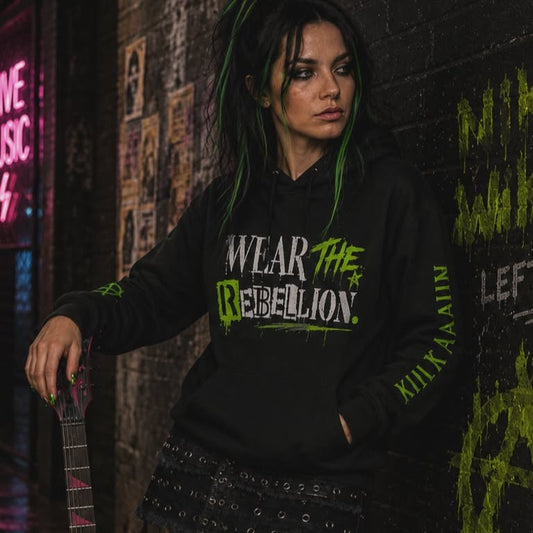 KULT//ANIKI "Wear The Rebellion" ACID GREEN Heavy Blend Hoodie